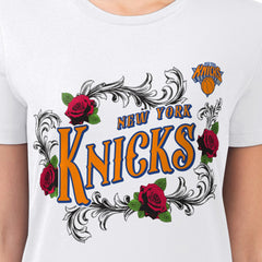 New York Knicks G-III 4Her by Carl Banks Women's Super-Slim Fit Lightweight Roses Crew Neck T-Shirt White outlet