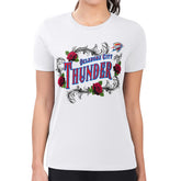 Oklahoma City Thunder G-III 4Her by Carl Banks Women's Super-Slim Fit Lightweight Roses Crew Neck T-Shirt White outlet