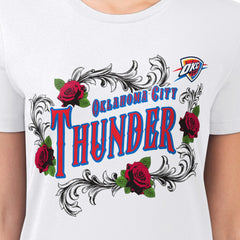 Oklahoma City Thunder G-III 4Her by Carl Banks Women's Super-Slim Fit Lightweight Roses Crew Neck T-Shirt White outlet