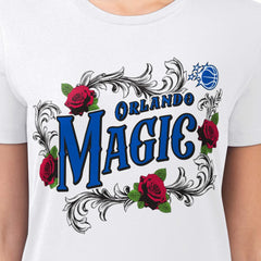 Orlando Magic G-III 4Her by Carl Banks Women's Super-Slim Fit Lightweight Roses Crew Neck T-Shirt White