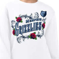 Memphis Grizzlies G-III 4Her by Carl Banks Women's Roses Fleece Tri-Blend Sweatshirt White