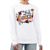 New York Knicks G-III 4Her by Carl Banks Women's Roses Fleece Tri-Blend Sweatshirt White