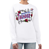 Oklahoma City Thunder G-III 4Her by Carl Banks Women's Roses Fleece Tri-Blend Sweatshirt White