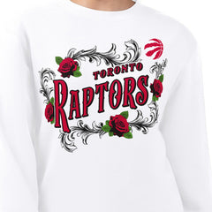 Toronto Raptors G-III 4Her by Carl Banks Women's Roses Fleece Tri-Blend Sweatshirt White