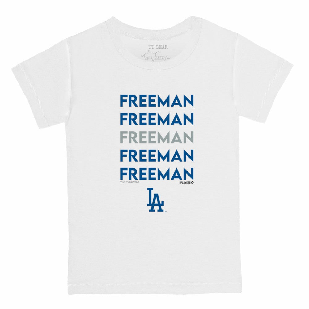 Freddie Freeman Los Angeles Dodgers Tiny Turnip Youth Stacked Graphic T-Shirt - White T-shirts