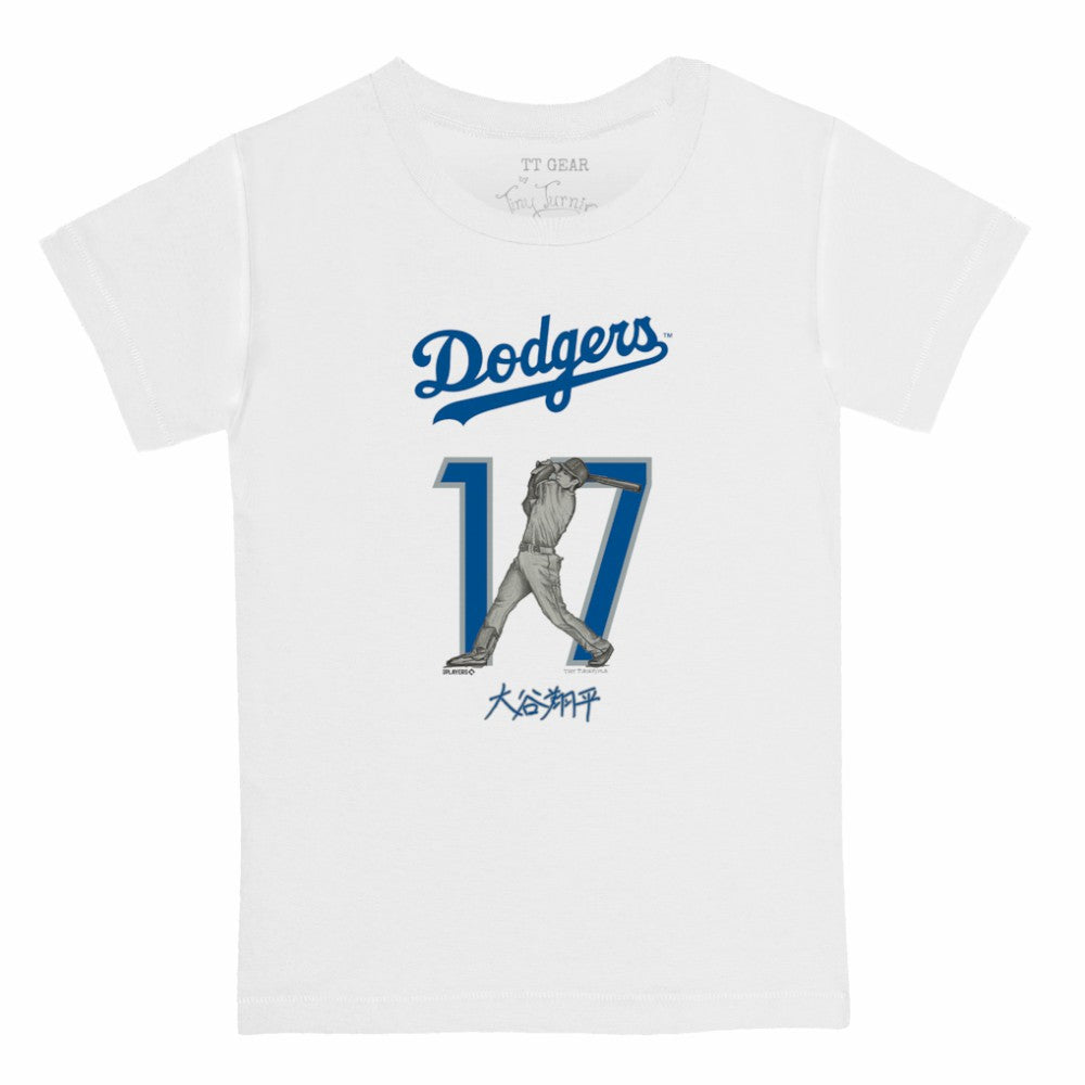 Shohei Ohtani Los Angeles Dodgers Tiny Turnip Youth Kanji Batting Graphic T-Shirt - White T-shirts