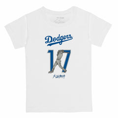 Shohei Ohtani Los Angeles Dodgers Tiny Turnip Youth Kanji Batting Graphic T-Shirt - White T-shirts