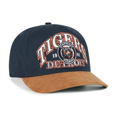 Detroit Tigers '47 Cooperstown Break Wood Suede Hitch Adjustable Hat - Navy/Brown Hats
