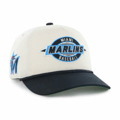 Miami Marlins '47 Youth Frame Out Hitch Adjustable Hat - Natural/Black Hats