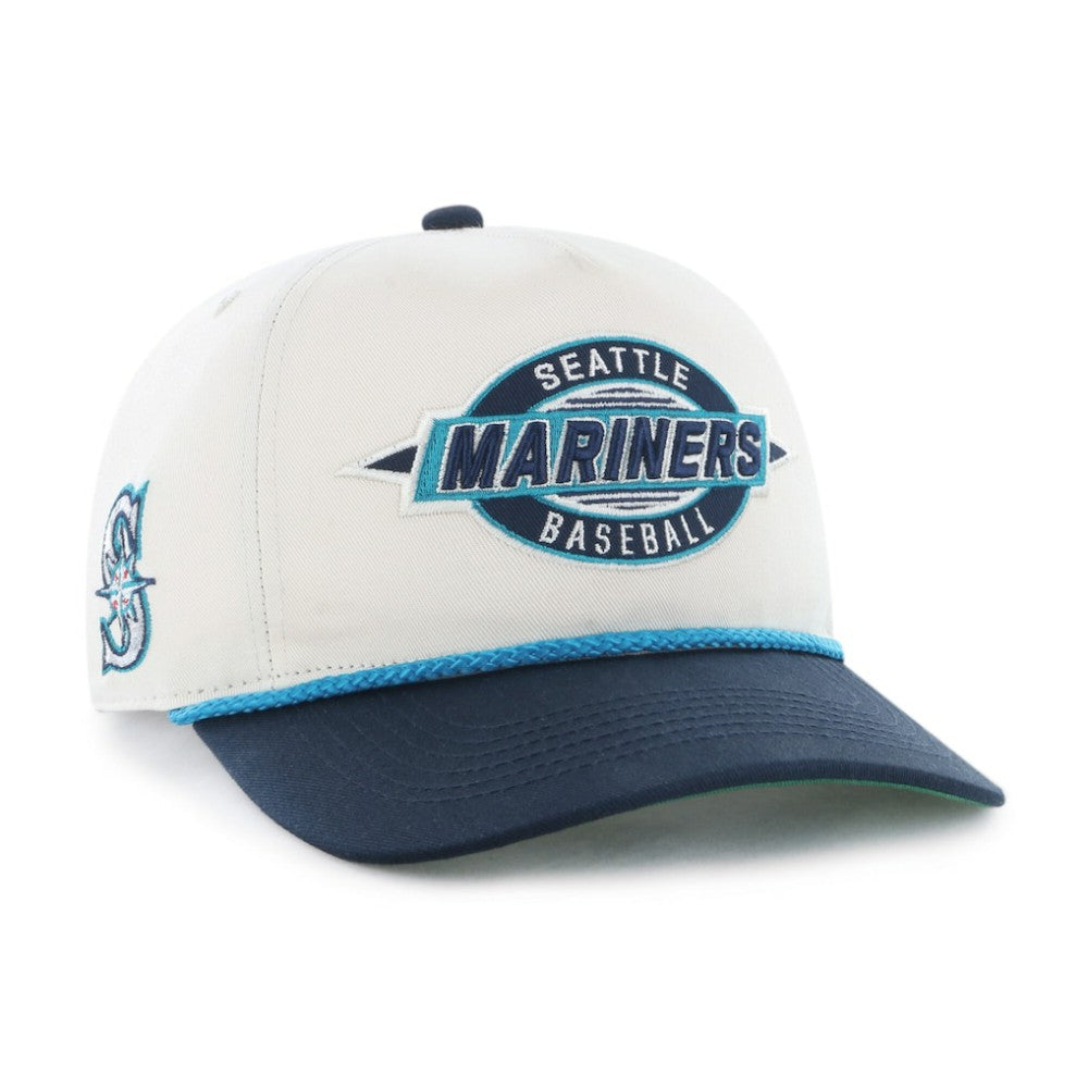 Seattle Mariners '47 Youth Frame Out Hitch Adjustable Hat - Natural/Navy Hats