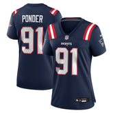Elijah Ponder New England Patriots Women's Team Game Jersey - Navy Jerseys
