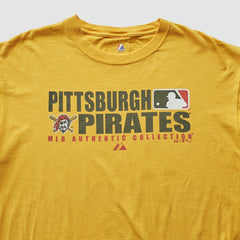 Pittsburgh Pirates Majestic 2008 T-Shirt - Yellow - Vintage T-shirts