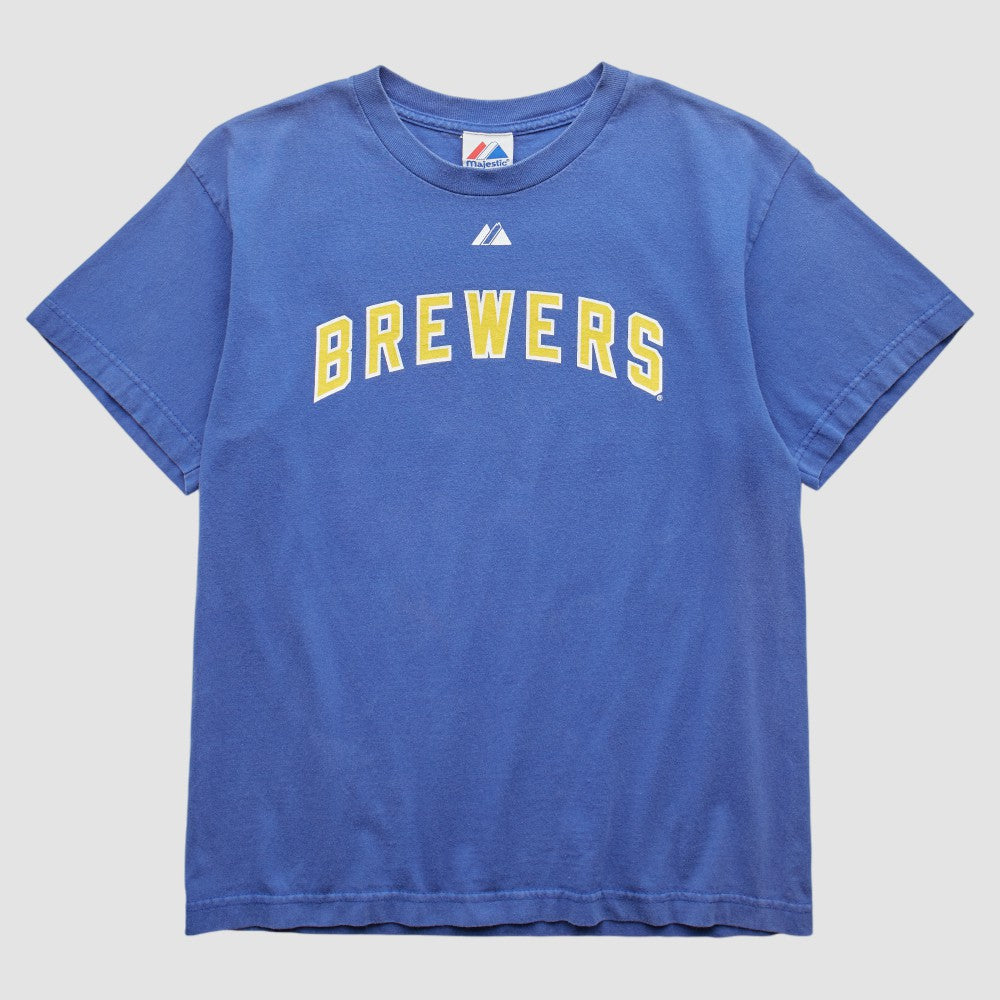Milwaukee Brewers Majestic 2000s T-Shirt - Blue - XVintage T-shirts