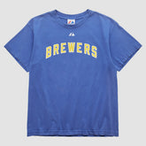 Milwaukee Brewers Majestic 2000s T-Shirt - Blue - XVintage T-shirts