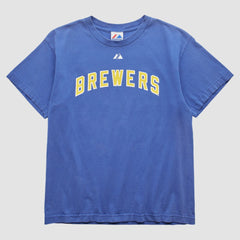 Milwaukee Brewers Majestic 2000s T-Shirt - Blue - XVintage T-shirts