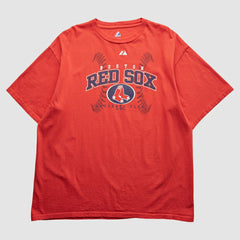 Boston Red Sox Majestic 2009 T-Shirt - Red - Vintage T-shirts
