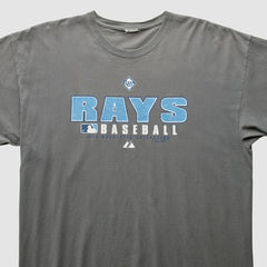 Tampa Bay Rays Majestic 2000s T-Shirt - Gray - XVintage T-shirts