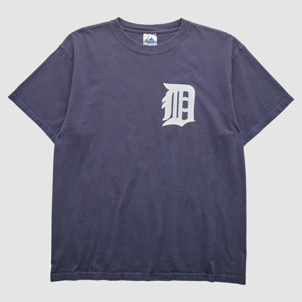 Detroit Tigers Majestic 2000s T-Shirt - Navy - Vintage T-shirts