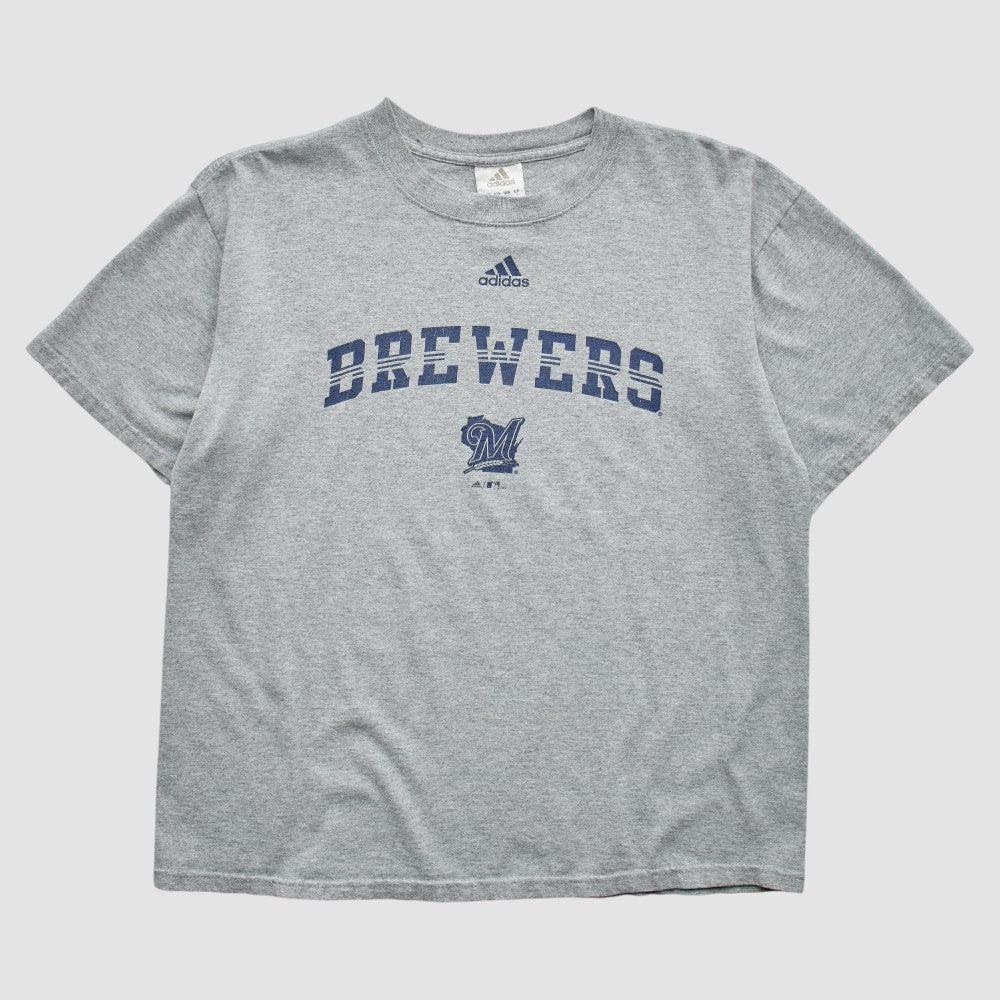 Milwaukee Brewers Adidas 2000s T-Shirt - Gray - Vintage T-shirts