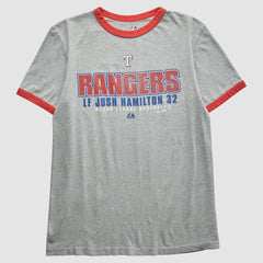Texas Rangers Majestic 2010 T-Shirt - Heather Gray - Vintage T-shirts