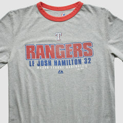 Texas Rangers Majestic 2010 T-Shirt - Heather Gray - Vintage T-shirts