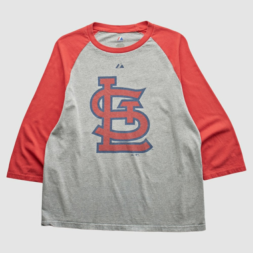 St. Louis Cardinals Majestic 2010 T-Shirt - Heather Gray - Vintage T-shirts