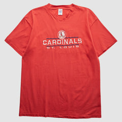 St. Louis Cardinals Logo 7 90s T-Shirt - Red - Vintage T-shirts