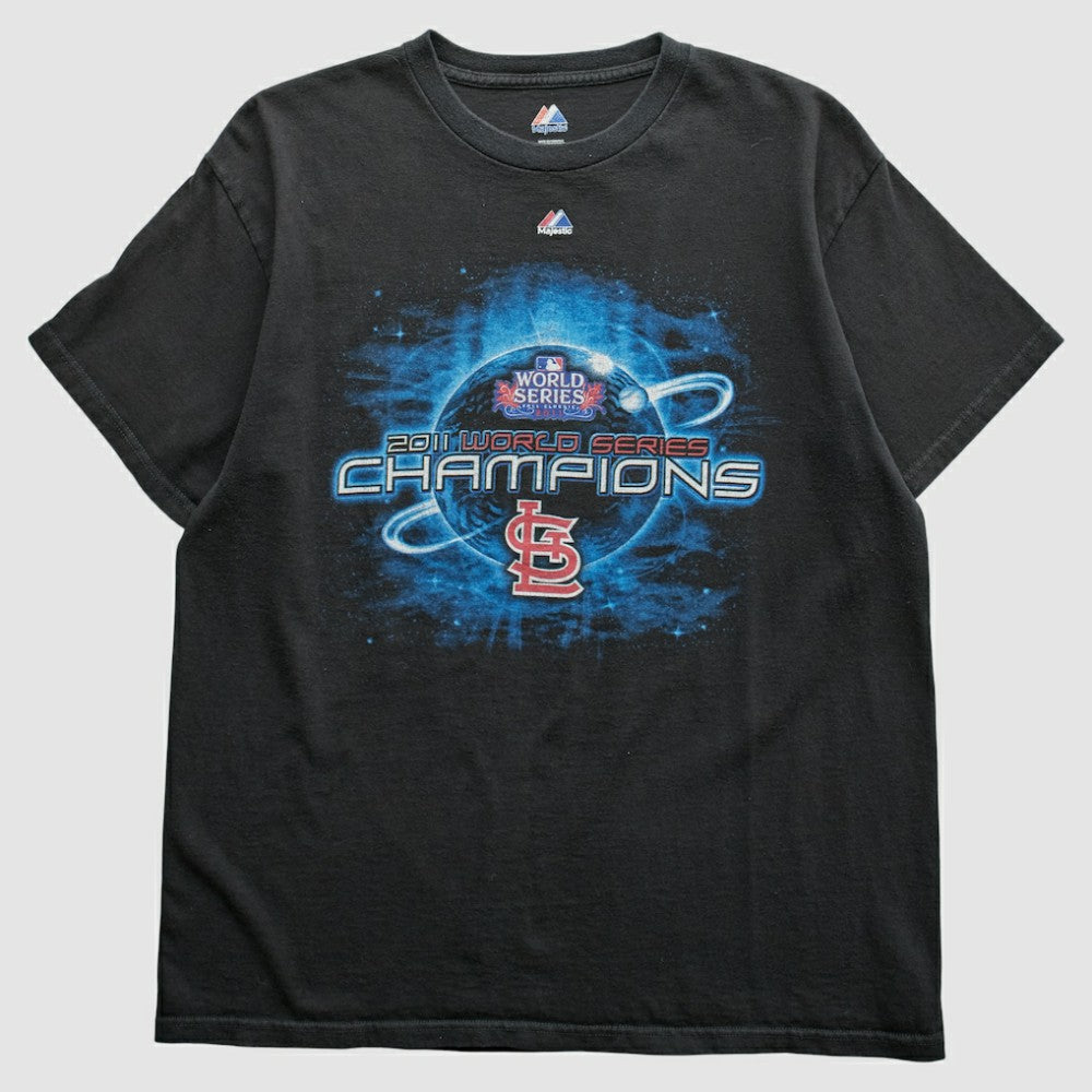St. Louis Cardinals Majestic 2011 T-Shirt - Black - Vintage T-shirts