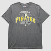 Pittsburgh Pirates Majestic 2000s T-Shirt - Gray - Vintage T-shirts