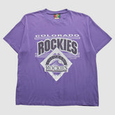 Colorado Rockies Jostens 1991 T-Shirt - Purple - XVintage T-shirts