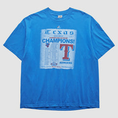 Texas Rangers Majestic 2011 T-Shirt - Blue - 2XVintage T-shirts