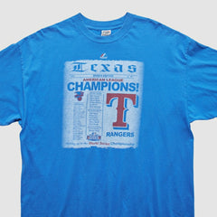 Texas Rangers Majestic 2011 T-Shirt - Blue - 2XVintage T-shirts