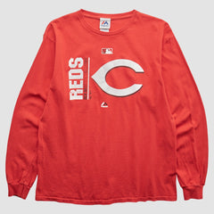 Cincinnati Reds Majestic 2000s T-Shirt - Red - Vintage T-shirts