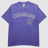 Colorado Rockies Lee Apparel 2002 T-Shirt - Purple - Vintage T-shirts