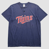 Minnesota Twins Majestic 2000s T-Shirt - Navy - XVintage T-shirts