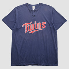 Minnesota Twins Majestic 2000s T-Shirt - Navy - XVintage T-shirts