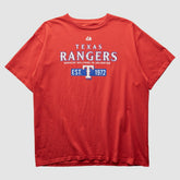 Texas Rangers Majestic 2000s T-Shirt - Red - XVintage T-shirts