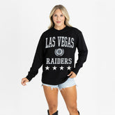 Las Vegas Raiders Gameday Couture Women's Oversized Everyday Star Long Sleeve T-Shirt - Black T-shirts