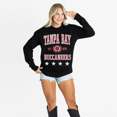 Tampa Bay Buccaneers Gameday Couture Women's Oversized Everyday Star Long Sleeve T-Shirt - Black T-shirts