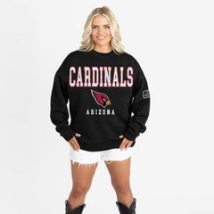 Arizona Cardinals Gameday Couture Women's Oversized Level Up Black Label Premium Fleece Sweatshirt - Black Sweatshirts