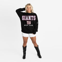 New York Giants Gameday Couture Women's Oversized Level Up Black Label Premium Fleece Sweatshirt - Black Sweatshirts