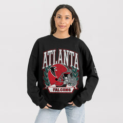 Atlanta Falcons Gameday Couture Women's Oversized Victory Lane Black Label Premium Fleece Sweatshirt - Black Sweatshirts