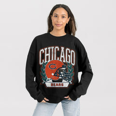 Chicago Bears Gameday Couture Women's Oversized Victory Lane Black Label Premium Fleece Sweatshirt - Black Sweatshirts