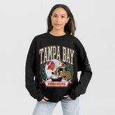 Tampa Bay Buccaneers Gameday Couture Women's Oversized Victory Lane Black Label Premium Fleece Sweatshirt - Black Sweatshirts