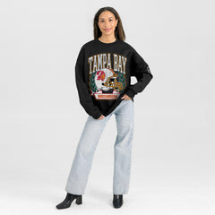 Tampa Bay Buccaneers Gameday Couture Women's Oversized Victory Lane Black Label Premium Fleece Sweatshirt - Black Sweatshirts