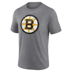 Boston Bruins Heritage Custom Tri-Blend T-Shirt - Gray | US 203467398