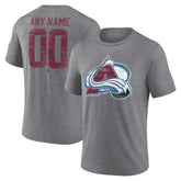 Colorado Avalanche Heritage Custom Tri-Blend T-Shirt - Gray | US 203467408