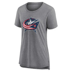 Columbus Blue Jackets Women's Heritage Custom Tri-Blend T-Shirt - Gray | US 203467411