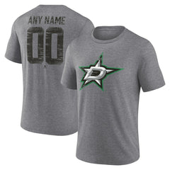 Dallas Stars Heritage Custom Tri-Blend T-Shirt - Gray | US 203467412