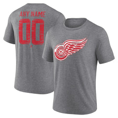 Detroit Red Wings Heritage Custom Tri-Blend T-Shirt - Gray | US 203467414